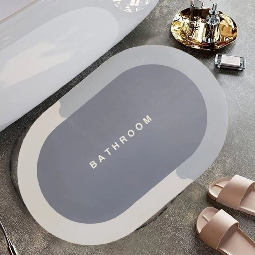 NM Store® Sihirli Süper Su Emici Kaymaz Tabanlı Oval Paspas 40*60 cm