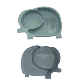 NM Store® Bebek ve Çocuk için Sevimli Fil Model Desenli Yemek Bebek Mama Kabı Bölmeli Tabak