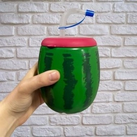 NM Store® Karpuz Model Kendiliğinden Pipetli 900 ml Suluk, Matara