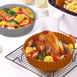 NM Store® Renkli Isıya Dayanıklı Yıkanılabilir Silikon Fırın Ve Airfryer Yuvarlak Model Pişirme Matı 20 Cm