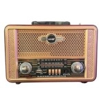 NM Store® Retro, Nostaljik, Ahşap Tasarım Bluetooth Hoparlörlü, Şarjlı, Taşınabilir Otantik Tasarımlı FM/AM Destekli Radyo NS8098