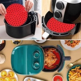 NM Store® Renkli Isıya Dayanıklı Yıkanılabilir Silikon Fırın Ve Airfryer Yuvarlak Pişirme Matı 20 Cm