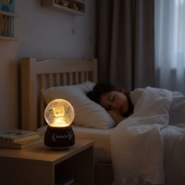 Pilli Işıklı Müzikli Kar Küresi–Şanslı Kedi Figürlü Eğlenceli Masaüstü Biblo, LED Aydınlatmalı Dekoratif Hediyelik Kar Küresi