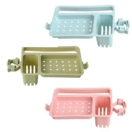 NM Store® Musluğa Takılan Sünger Havlu Askılı Sabun Hazneli mutfak Banyo Lavabo Düzenleyici Organizer