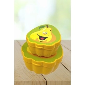 NM Store® 2'li İç İçe Geçebilen Armut Model Saklama ve Beslenme Kabı Seti (550 ml + 250 ml)