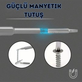 NM Store® 25 Parça 24 farklı uçlu Mıknatıslı 25 in 1  Tornavida Seti