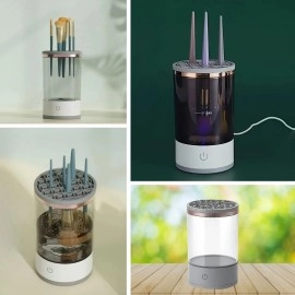NM Store® USB Şarjlı Makyaj Fırçası Temizleyici Aparat Hızlı Kurutmalı, Çok Yönlü Fırça Temizleyici
