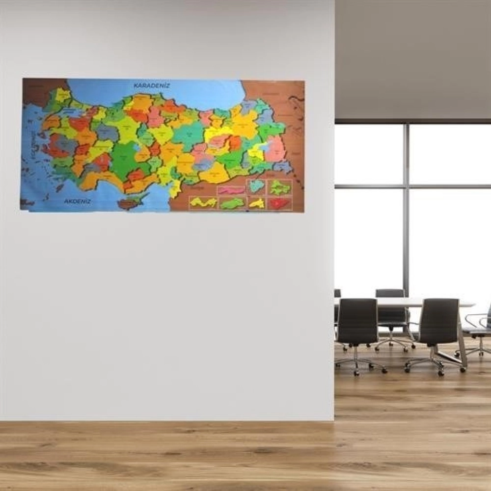NM Store® Renkli Türkiye Haritası Manyetik Yapıştırıcı Gerektirmeyen Duvar Stickerı 118 CM * 56 CM