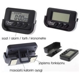 NM Store® Ev ve Araç Tipi Dijital Saat Kronometreli Alarmlı Pilli Saat