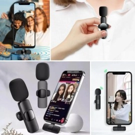 NM Store® Type C Uyumlu İphone Dönüştürücülü Kablosuz Yaka Mikrofonu Android ve İphone Uyumlu Mini Mikrofon