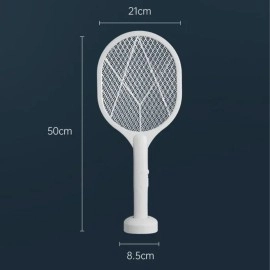 NM Store® Şarjlı Sinek Öldürücü Masaüstü Standlı,Mor Işık Sinek Kovucu Raket 5w