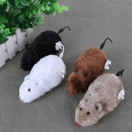 NM Store® Kurmalı Kedi Eğitim Oyuncağı Tüylü Peluş Fare Yakalama İnteraktif Sevimli Eğlenceli Oyuncak