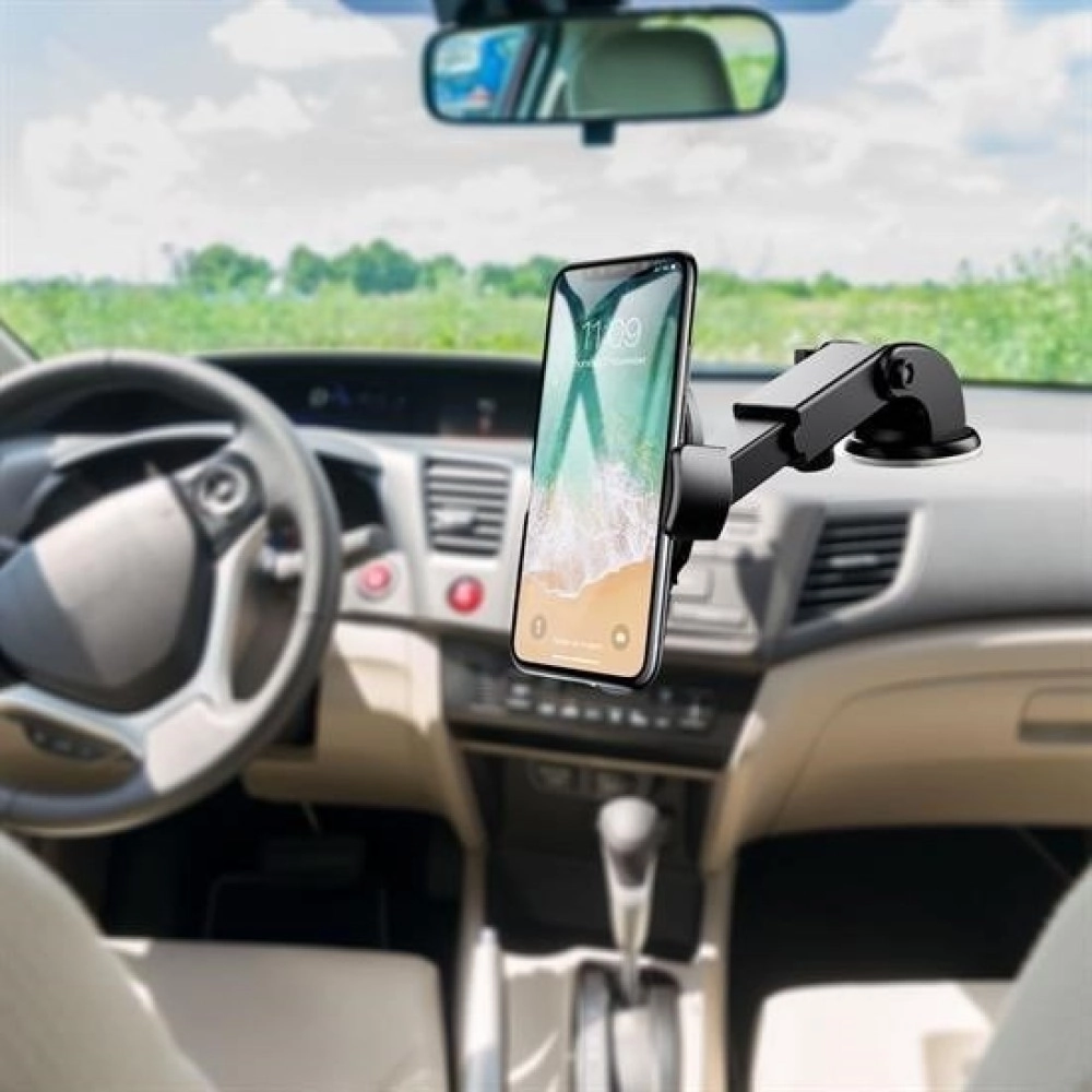 NM Store® 360 Derece Dönen Torpido Üstü Uzunluk Ayarlamalı Vantuzlu Teleskopik Araç Telefon Tutucu