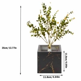 Işıklı Yapay Çiçek –Siyah Saksılı LED Dekoratif Bitki, Masaüstü ve Ev Ofis Aydınlatmalı Süs Bitkisi