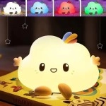 5 Farklı Renk Modlu Bulut Figürlü Pofuduk LED Gece Lambası–Yumuşak Dokulu Çocuk Odası ve Dekoratif Şarjlı Ortam Işığı