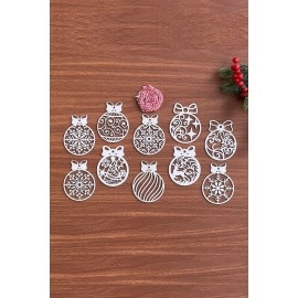 NM Store® 10 Parça Kırmızı Beyaz İpli Fiyonk Model Ahşap Yılbaşı Ağaç Süsü