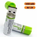 NM Store® USB Şarjlı 1450mAh AA 1.2V Lityum Kalem Pil – 2’li Set, Tekrar Şarj Edilebilir Uzun Ömürlü Dönüştürülebilir Batarya