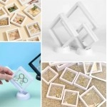 NM Store® 9x9 cm Standlı 3D Takı Ziynet Hatıra Koleksiyon Saklama Kutusu Şeffaf Film Çerçevesi