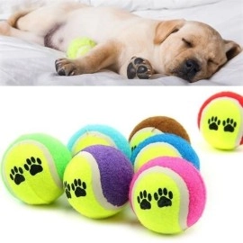 NM Store®  3lü Renkli Desenli Tenis Topu Kedi Köpek Oyuncağı
