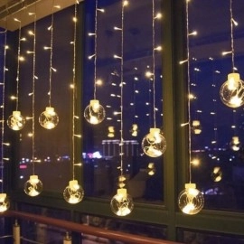 10 Sarkıtlı Kumandalı Dekoratif Top İçi Mini Toplu LED Günışığı Rengi Dekoratif Aydınlatma