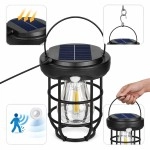 NM Store® Solar Kamp Feneri – Güneş Enerjili, Otomatik Şarj ve Gece Işığı, Taşınabilir ve Asılabilir LED Dış Mekan Lamba