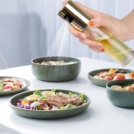 NM Store® 100ml Kapasiteli Şeffaf Spreyli Yağdanlık Sosluk Yağ Püskürtücü Yağ Şişesi