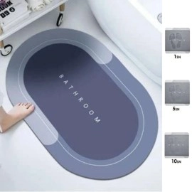 NM Store® Sihirli Süper Su Emici Kaymaz Tabanlı Oval Paspas 40*60 cm