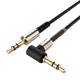 NM Store®  3.5mm AUX Kablosu Jak Erkek Erkek L Tipi 1 Metre Ses Aktarım Kablosu