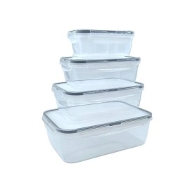 NM Store® 4lü İç İçe Sızdırmaz Contalı Kilitli Kapaklı Plastik Erzak Saklama Kapları LC315
