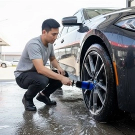 Ergonomik Saplı Jant ve Lastik Temizleme Fırçası –Araç Detay Temizliği İçin Güçlü Kıllı Detay Fırça