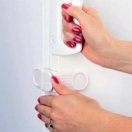 NM Store® Bebek Çocuk Güvenlik Çekmece ve Dolap İçin Kendiliğinde Yapışkanlı Vidasız Köşe Kapak Kilidi