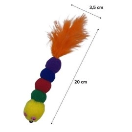 NM Store® Yumuşacık İpli Tırtıl Şeklinde Rengarenk Sevimli Evcil Hayvan Oyuncağı