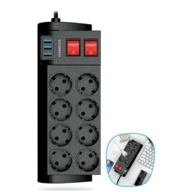 NM Store® Isıya Dayanıklı Termal Akım Korumalı 2 Metre 16A 4000W 8li Priz ve 3 Usb Li Uzatma Kablosu