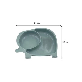 NM Store® Bebek ve Çocuk için Sevimli Fil Model Desenli Yemek Bebek Mama Kabı Bölmeli Tabak