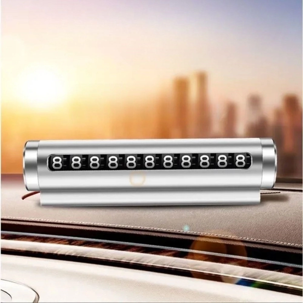 NM Store® Alüminyum Kasa Gri Renk Çevirmeli Araç Içi Telefon Numaratörü Park Oto Numaratörü