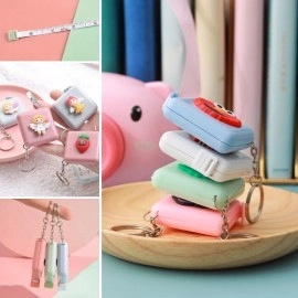 NM Store® Sevimli Yumuşak Stickerli 150 cm Uzunluğunda Pratik Taşınabilir Çanta Boy Anahtarlıklı Mezura