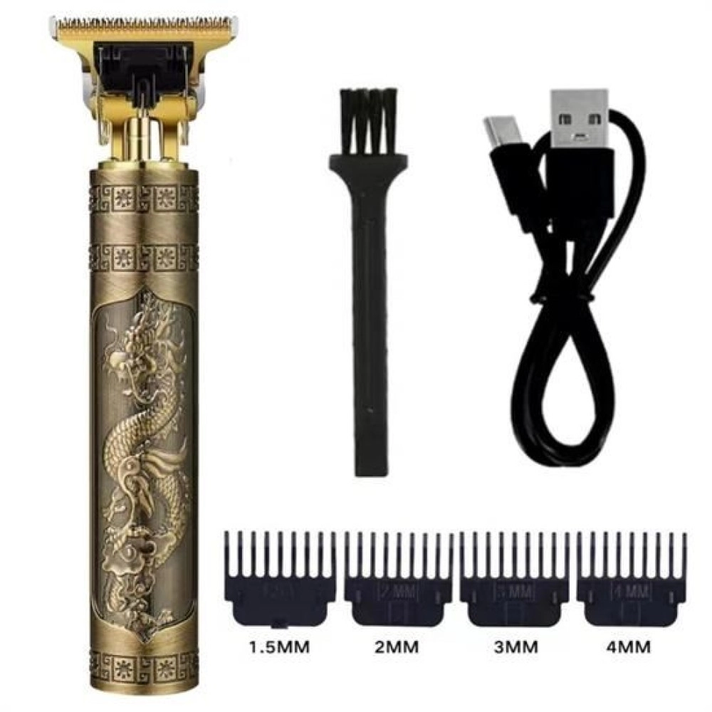 NM Store® Vintage Görünümlü Güçlü 4 Farklı Başlıklı USB ŞarjlI Manuel Tıraş Makinası