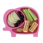 NM Store® Bebek ve Çocuk için Sevimli Fil Model Desenli Yemek Bebek Mama Kabı Bölmeli Tabak