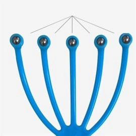 NM Store® Çok Fonksiyonlu 5 Uçlu Bilyeli Baş Boyun Bacak Kol Masaj Alet Rahatlatıcı Kafa Masaj Aparatı