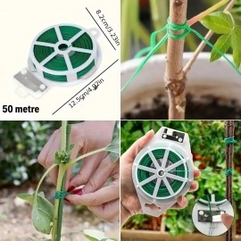 NM Store® 50 Metre Kendiliğinden Kesici Bıçaklı Bitki Saksı Kablo Sabitleme Teli
