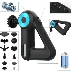 NM Store® 12 Farklı Başlıklı Profesyonel Masaj Tabancası - Kas Gevşetici ve Yorgunluk Giderici Masaj Aleti