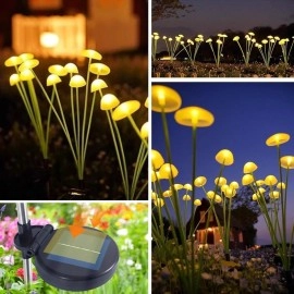 2 Adet Plastik Mantar Solar Bahçe Lambası Güneş Enerjili LED Dış Mekan Aydınlatma