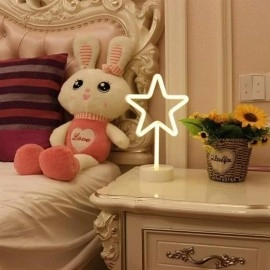 NM Store® Yıldız Tasarımlı Neon Led Masa Ve Gece Lambası Dekoratif Işık