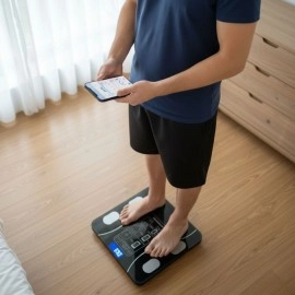 NM Store® Dijital Baskül Yağ Ölçer Fonksiyonlu Akıllı Baskül Bluetooth Bağlantılı Tartı