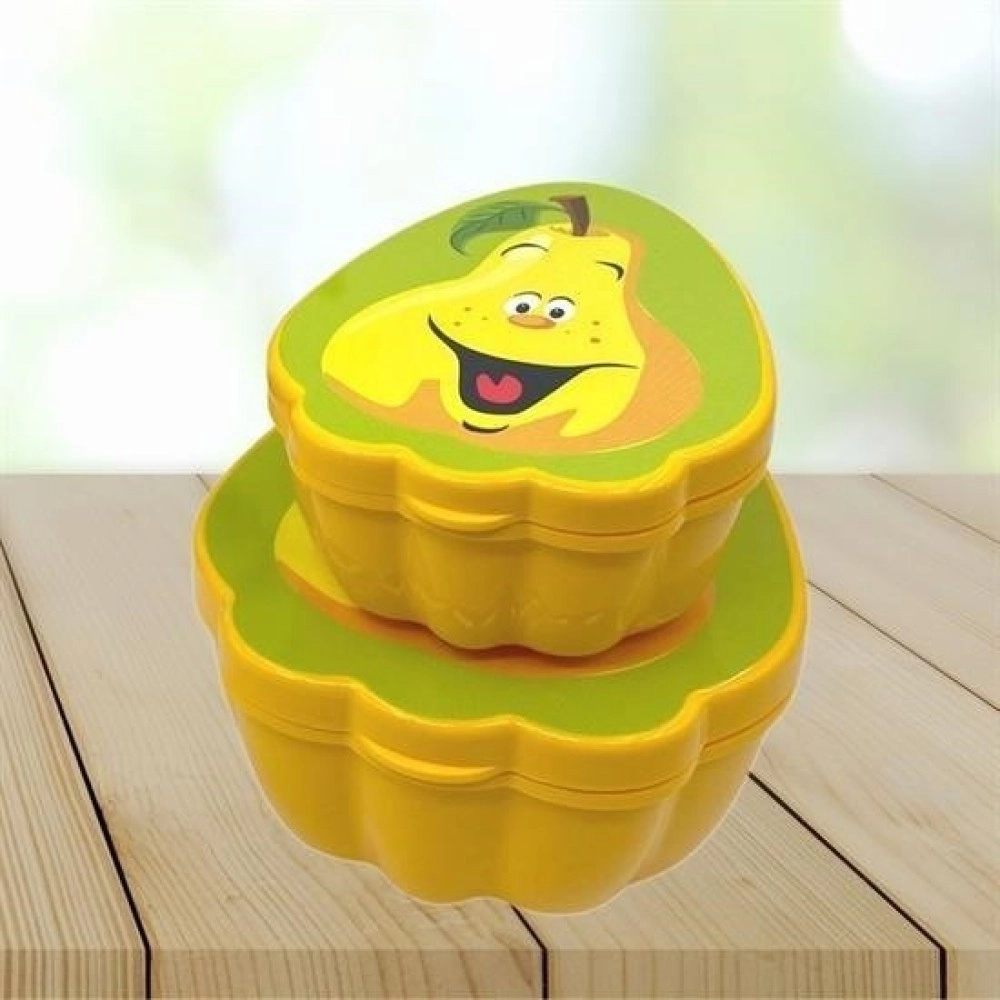 NM Store® 2'li İç İçe Geçebilen Armut Model Saklama ve Beslenme Kabı Seti (550 ml + 250 ml)