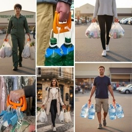 "NM Store® Ergonomik Poşet Taşıma Aparatı – Ağır Yük Taşıyıcı Tutacak, Elden Kesme Yapmayan Kolay Taşıma Kancası, Market ve Alışveriş Çantası Taşıyıcı