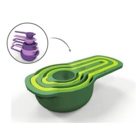 NM Store® Pratik Ölçü Kaşığı Kabı 5li Şeker Baharat Sıvı Ölçer Aparat