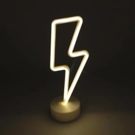 NM Store® Dekoratif Şimşek Şeklinde Pilli Neon Led Lamba Süs Masa Lambası