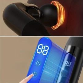 NM Store® 4 Farklı Başlıklı Uzun Saplı Derin Doku Masaj Tabancası, Boyun, Omuz ve Sırt için Ergonomik Saplı Çoklu Masaj Modlu Taşınabilir Masaj Aleti