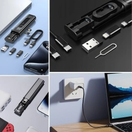 NM Store® Cep Tipi 60W Bas Aç Type-C,İphone Şarj,Micro USB Hızlı Şarj Data Kablo Seti